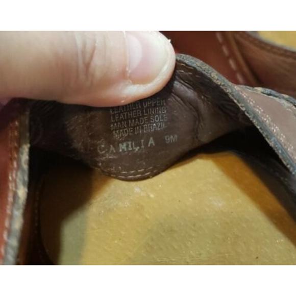 Nurture Womens Camilia Wedge Woven Brown Leather Buckle Open Toe Slip-On Sz 9M - Picture 11 of 11